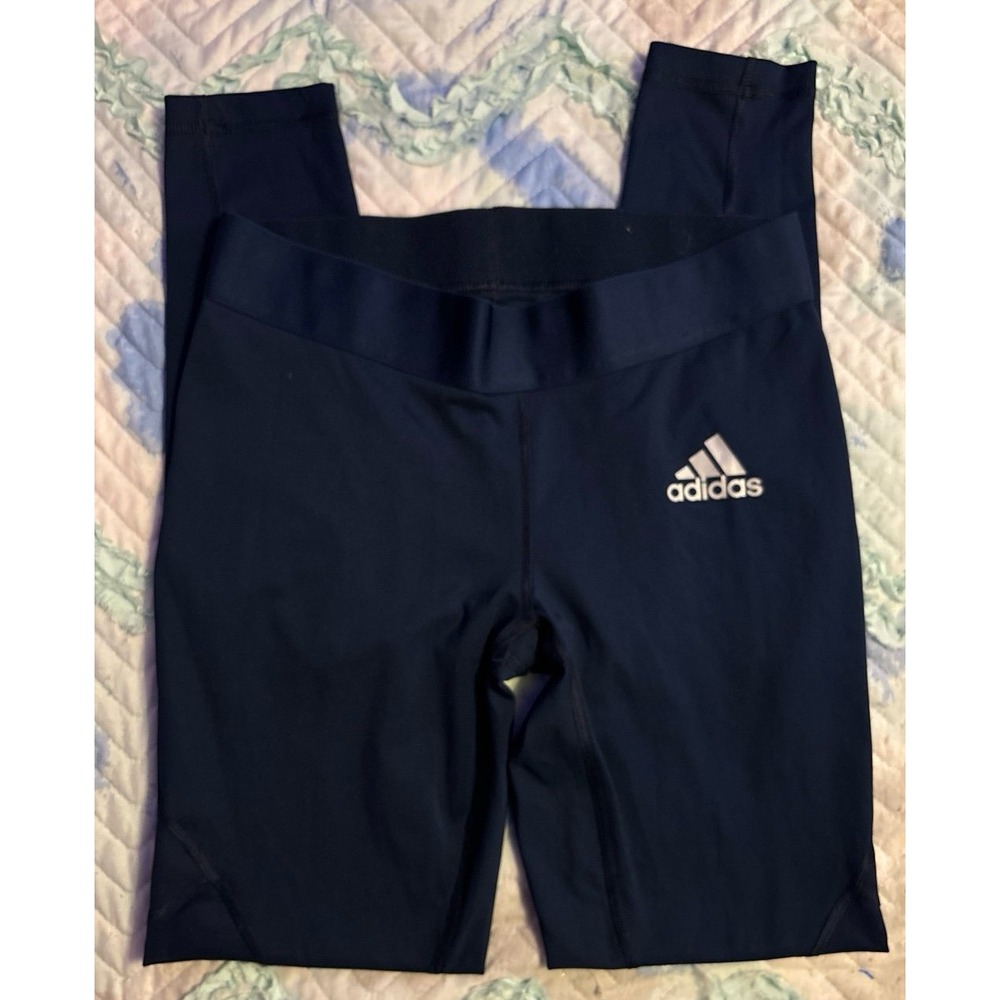 Adidas ClimaCool Women's Navy Blue TechFit Full Length Compression Leggings, Med